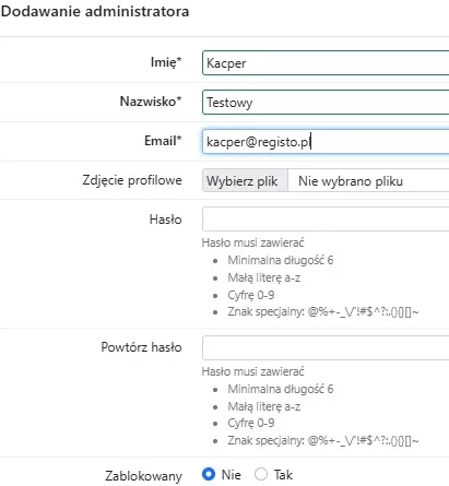 Dodatkowi administratorzy