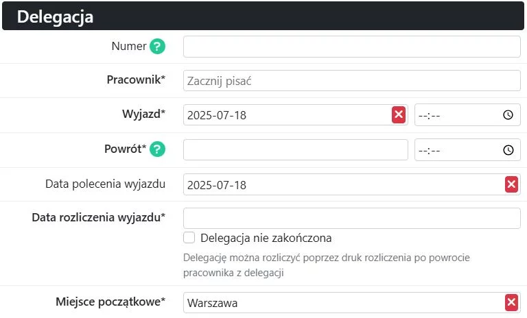 Wybór pracownika i dat