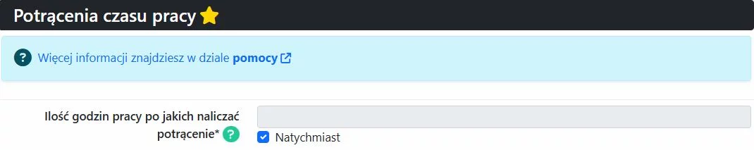 Potrącenie czasu pracy