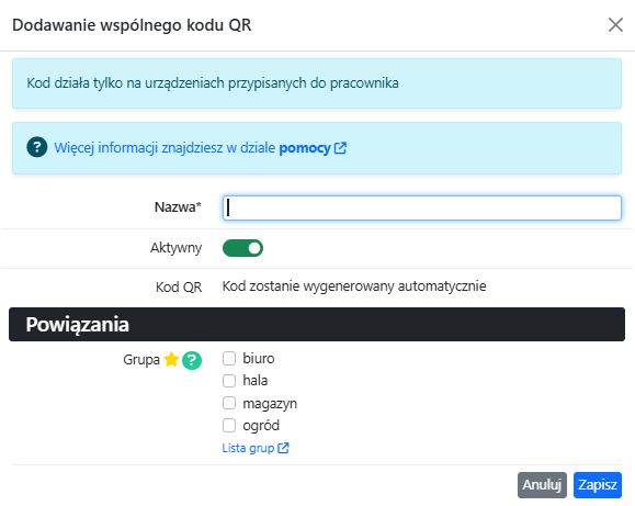 Wspólny kod QR - Inny sposób działania