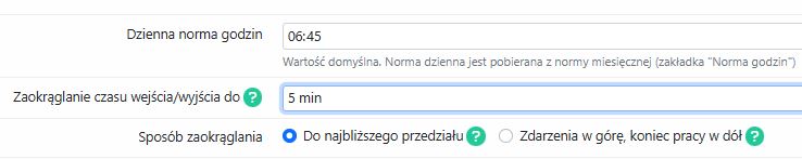 Zaokrąglanie czasu pracy