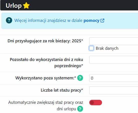 Zarządzanie urlopami