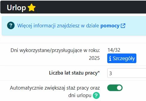 Zarządzanie urlopami