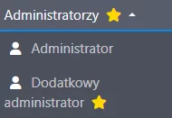 Menu dodatkowi administratorzy